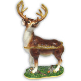 Deer Jeweled Trinket Box Austrian Crystals