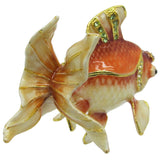 Goldfish Jeweled Trinket Box Austrian Crystals
