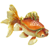 Goldfish Jeweled Trinket Box Austrian Crystals