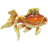 Goldfish Jeweled Trinket Box Austrian Crystals