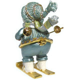 Skiing Snowman Jeweled Trinket Box Austrian Crystals