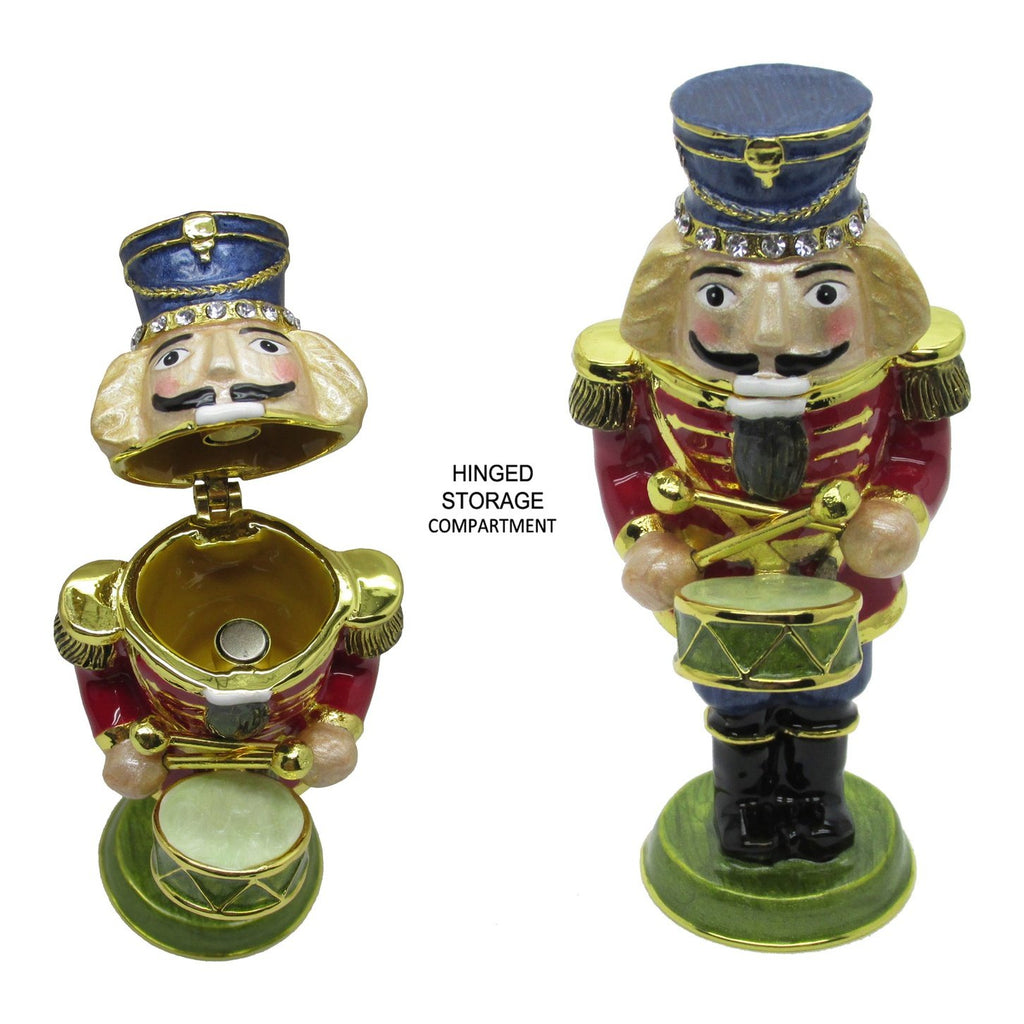 Nutcracker Drummer Jeweled Trinket Box Austrian Crystals