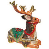Reindeer Jeweled Trinket Box Austrian Crystals,
