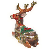 Reindeer Jeweled Trinket Box Austrian Crystals,