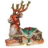Reindeer Jeweled Trinket Box Austrian Crystals,