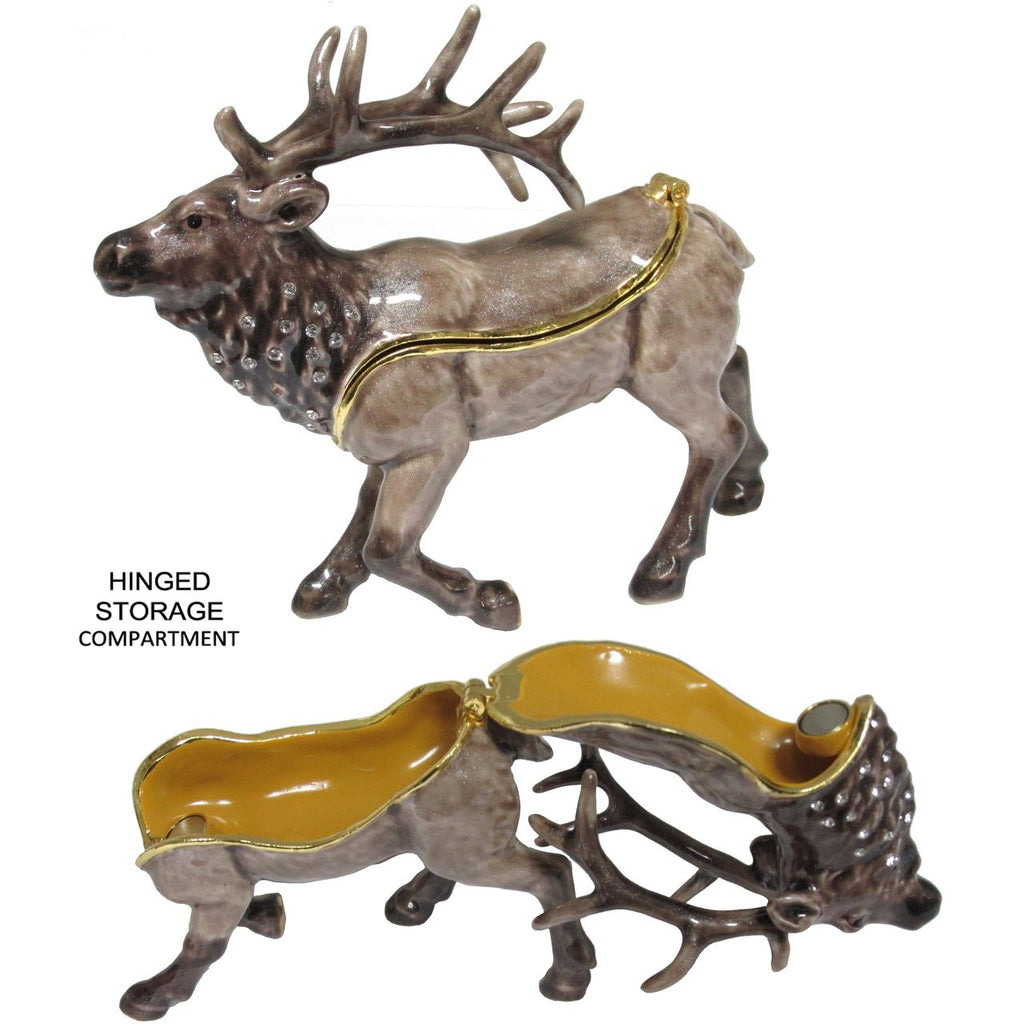 Elk Jeweled Trinket Box Austrian Crystals