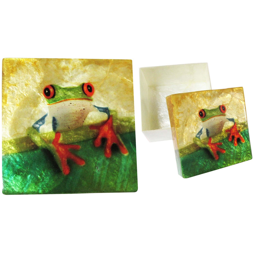 Capiz Shell Trinket Box, ", Tree Frog
