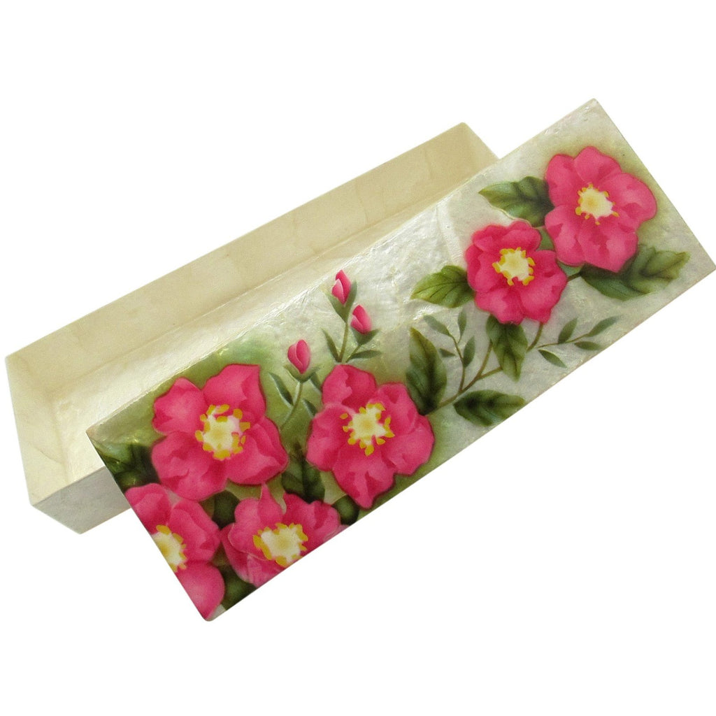 Capiz Shell Trinket Box, ", Wild Rose