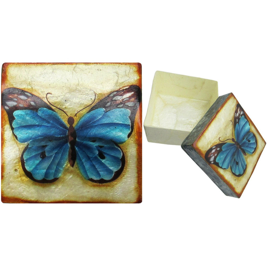 Capiz Shell Trinket Box, ", Butterfly