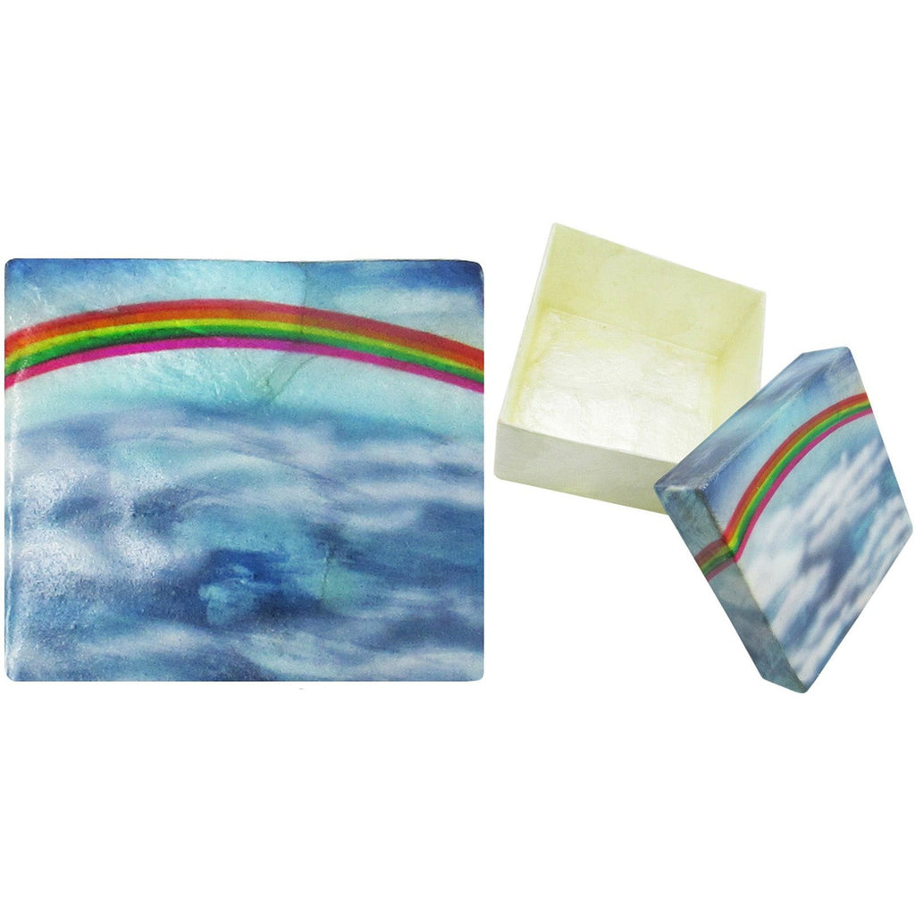 Capiz Shell Trinket Box, ", Rainbow