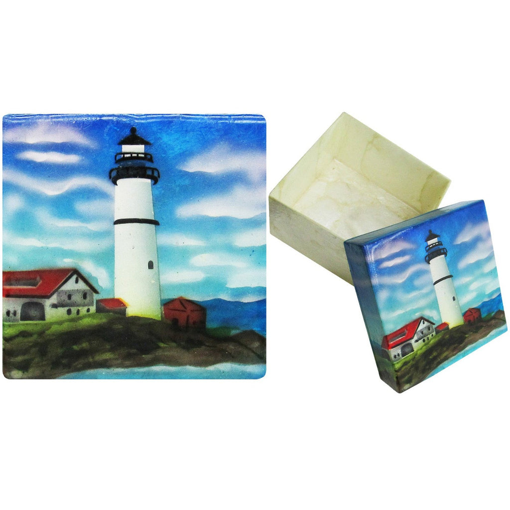 Capiz Shell Trinket Box, ", Lighthouse