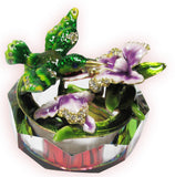 Hummingbird Glass Jeweled Trinket Box