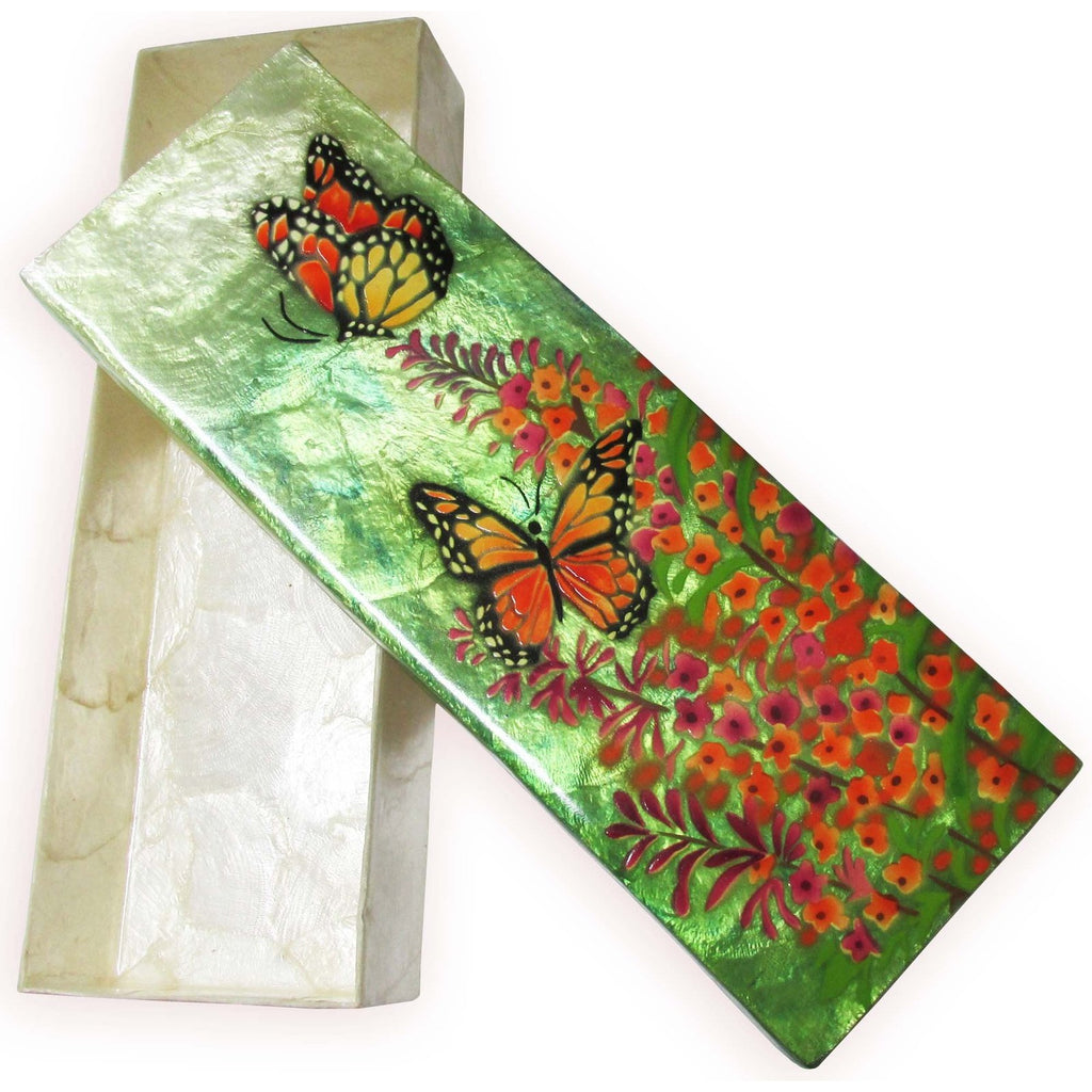 Capiz Shell Trinket Box, ", Butterflies