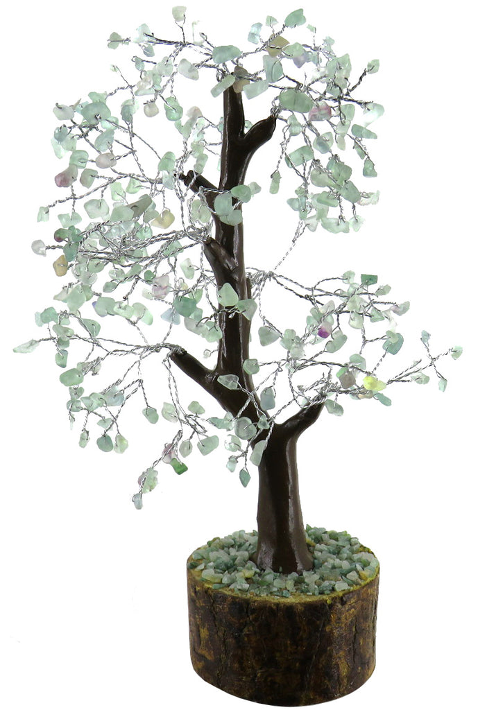 Gemstone & Wire Tree 8", Green Fluorite