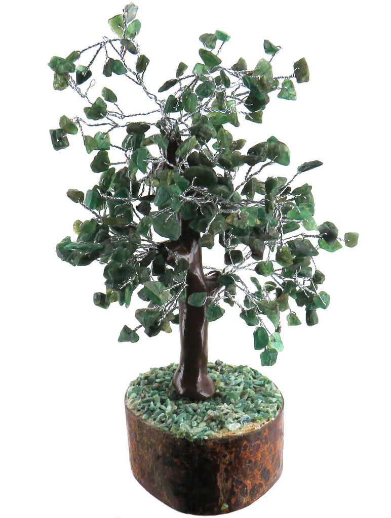 Gemstone & Wire Tree 8", Green Aventurine