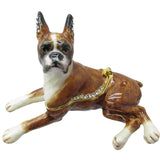 Boxer Jeweled Trinket Box Austrian Crystals,