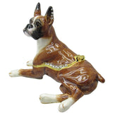 Boxer Jeweled Trinket Box Austrian Crystals,