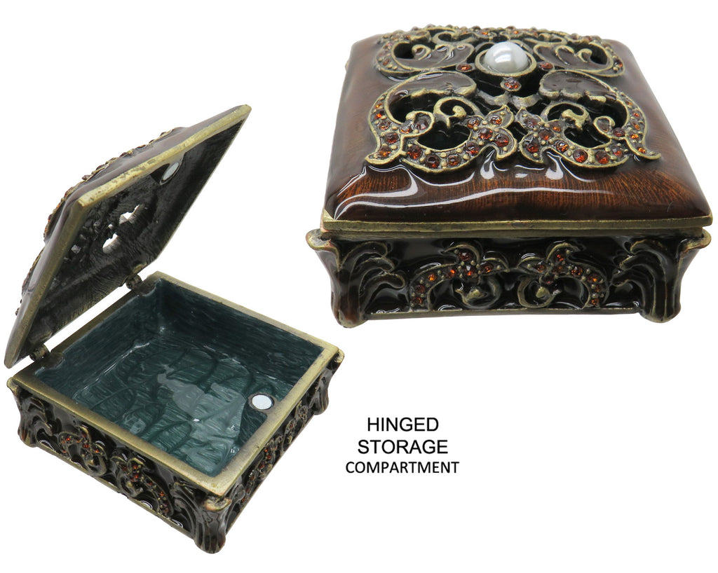 Treasure Chest Jeweled Trinket Box SWAROVSKI Crystals