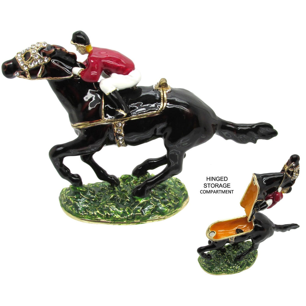 Jockey Jeweled Trinket Box SWAROVSKI Crystals