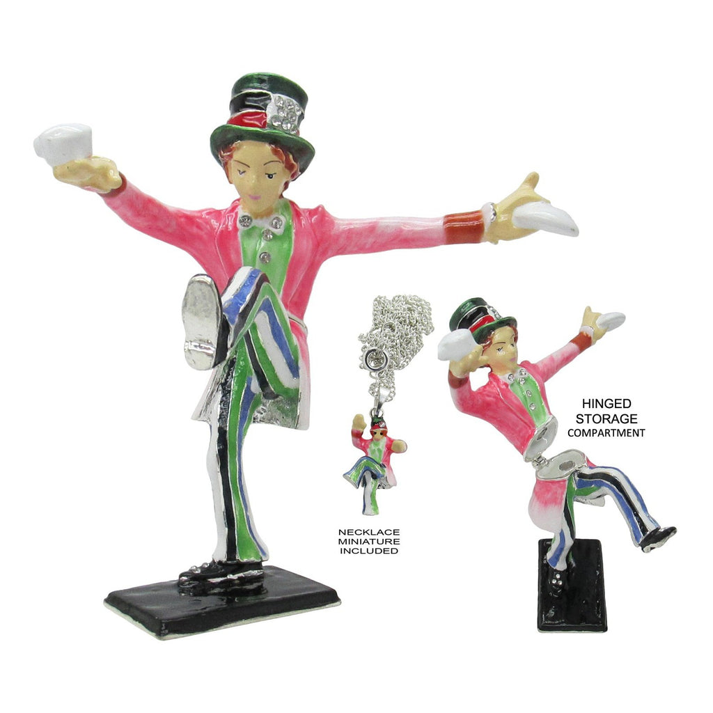 Mad Hatter Jeweled Trinket Box Austrian Crystals