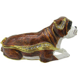 Boxer Puppy Jeweled Trinket Box Austrian Crystals
