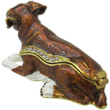 Boxer Puppy Jeweled Trinket Box Austrian Crystals