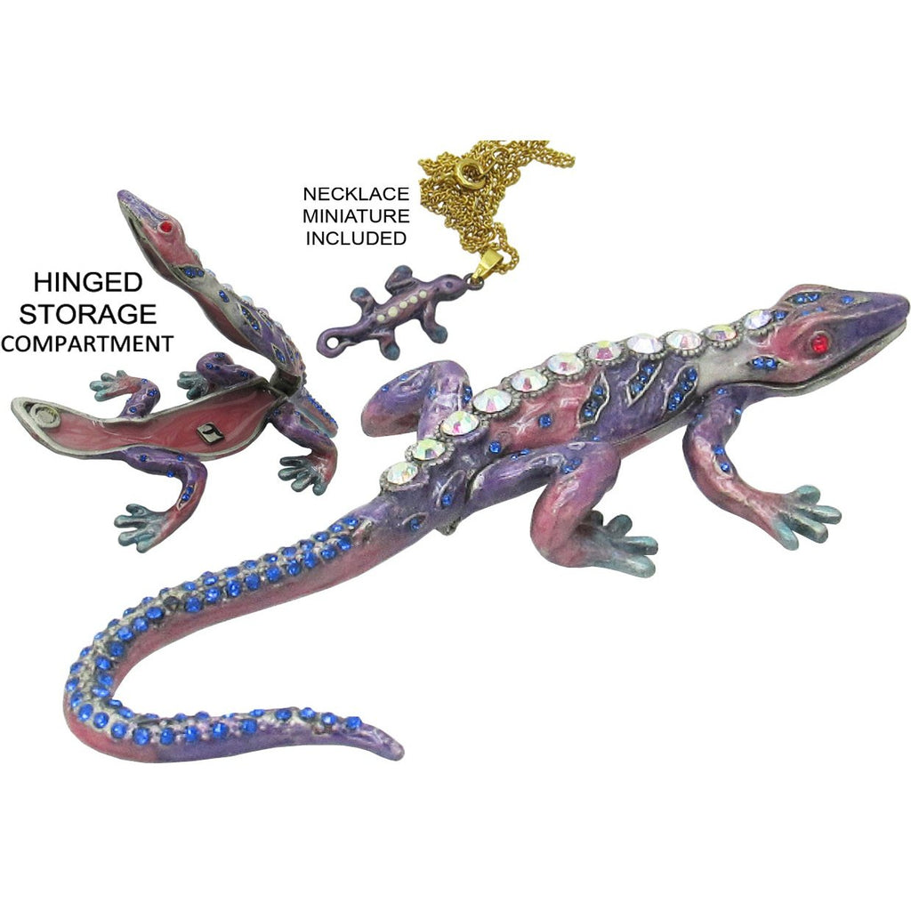Lizard Jeweled Trinket Box Austrian Crystals,