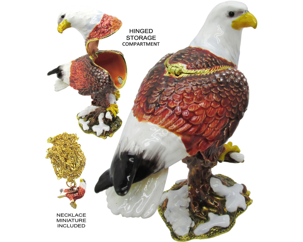 Eagle Jeweled Trinket Box Austrian Crystals