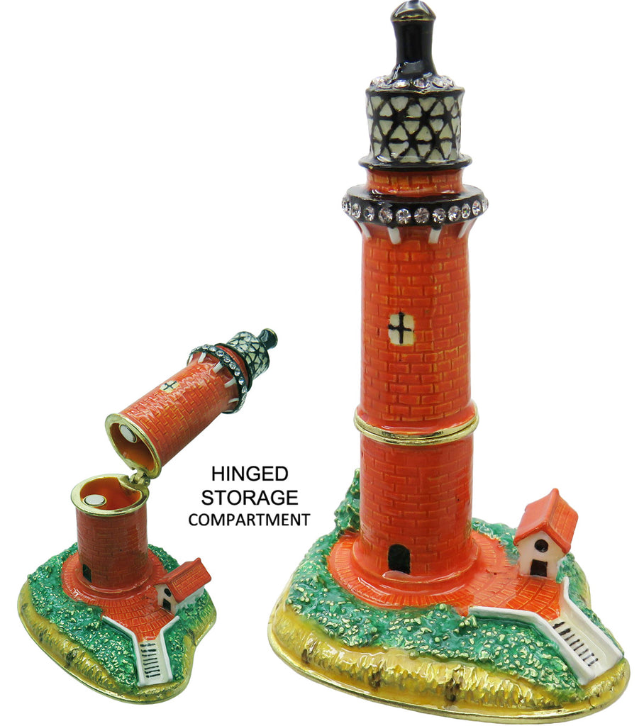 Lighthouse Jeweled Trinket Box with Austrian Crystals, #8
