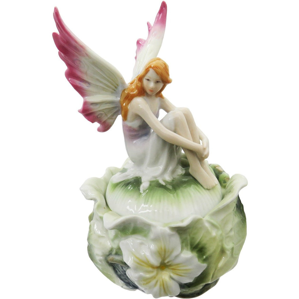 Fine Porcelain Trinket Box, Fairy Garden