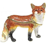 Red Fox Jeweled Trinket Box Austrian Crystals,
