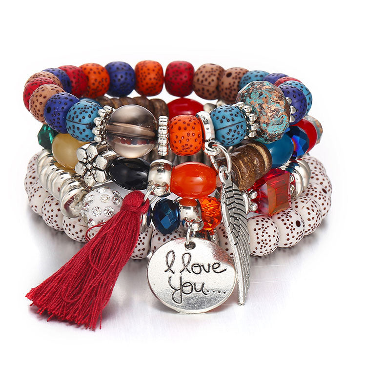Tassel Love Bracelet Set, pc, Multicolor