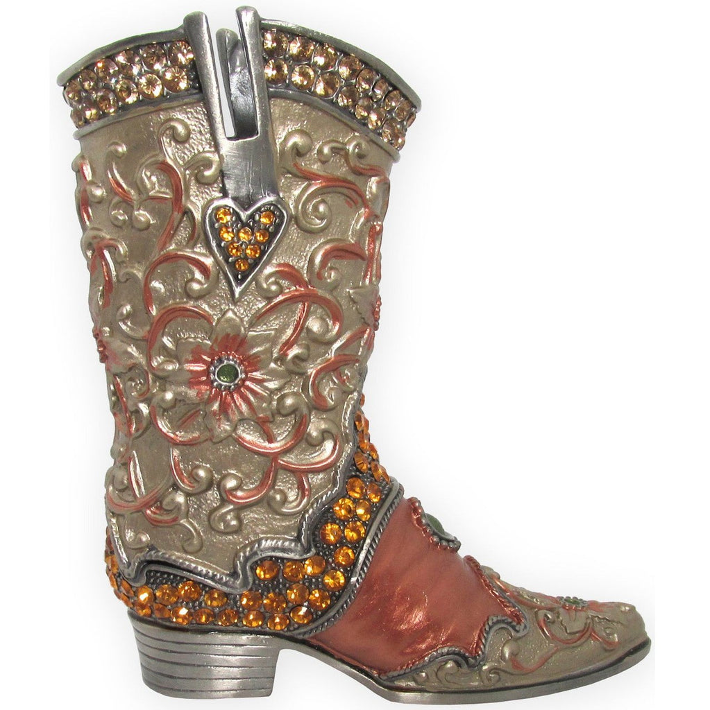 Cowboy Boot Swarovski Crystals Beige Pink,