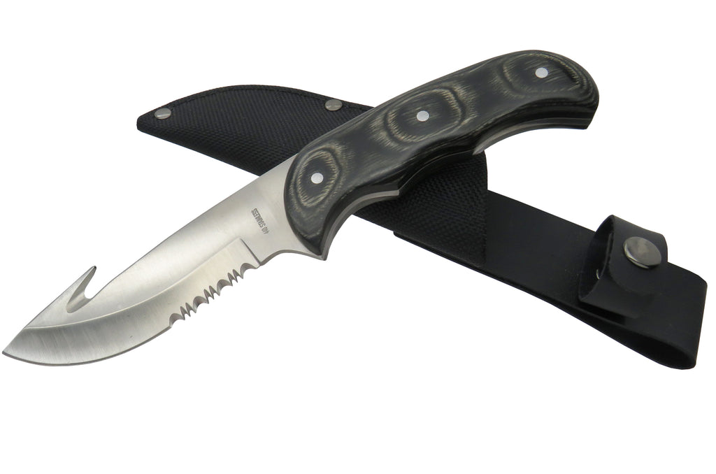 Gut-Hook Hunting Knife, 9", Nylon Sheath