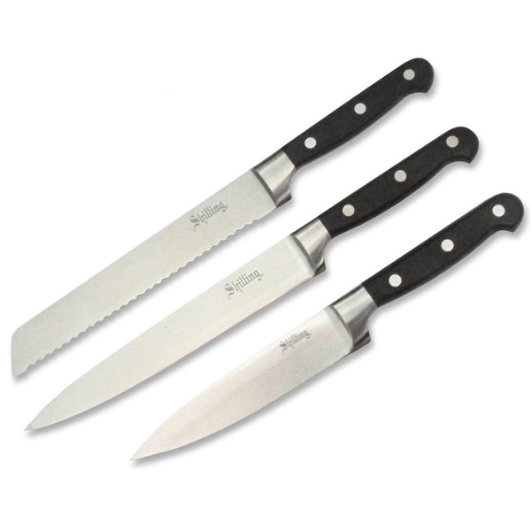 Steel Piece Shilling Kitchen Knife Set 3 Stainless
