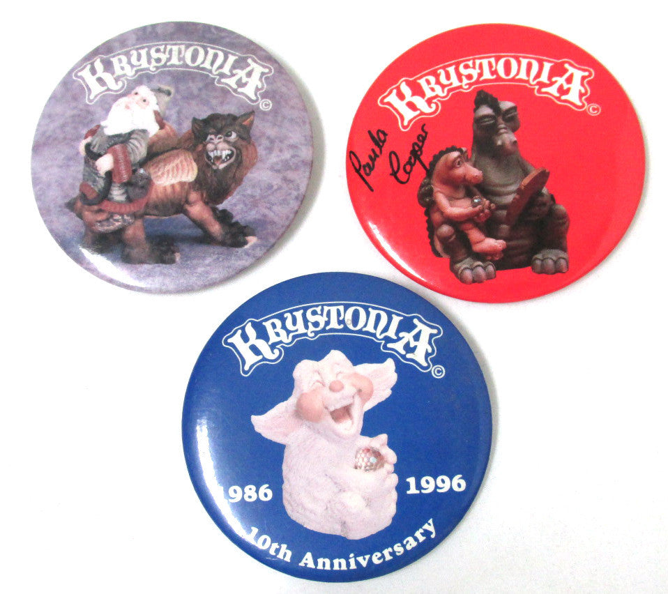 Krystonia Pin-back Buttons, Set
