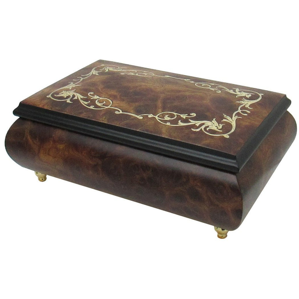 Italian Music Box, ", Matte Elm, Arabesque Wood Inlay