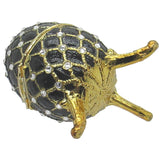 Musical Jewelry Trinket Box Swarovski Crystals, Gold/Black