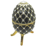 Musical Jewelry Trinket Box Swarovski Crystals, Gold/Black