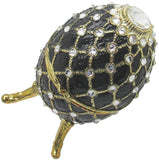 Musical Jewelry Trinket Box Swarovski Crystals, Gold/Black