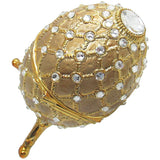 Musical Jewelry Trinket Box Swarovski Crystals, Gold/Gold