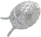 Musical Jewelry Trinket Box Swarovski Crystals, Platinum