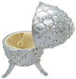 Musical Jewelry Trinket Box Swarovski Crystals, Platinum