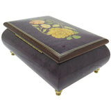 Italian Music Box, ", Floral Inlay, Plum