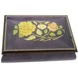 Italian Music Box, ", Floral Inlay, Plum