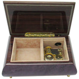 Italian Music Box, ", Floral Inlay, Plum