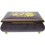 Italian Music Box, ", Floral Inlay, Plum