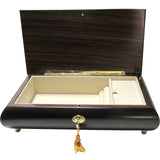 Italian Music Box XL ", MOP Floral Inlay, Matte Black