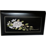 Italian Music Box XL ", MOP Floral Inlay, Matte Black