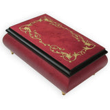 Italian Music Box, ", Arabesque Inlay, Wine Red
